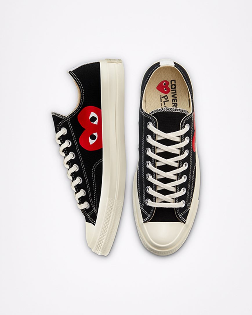 Tenisky Nizke Converse x Comme des Garçons PLAY Chuck 70 Panske Čierne Biele Červené | SK MFZ11D8